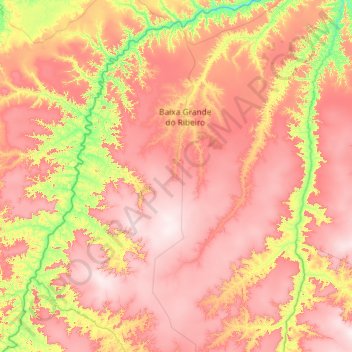 Mappa topografica Ribeiro Gonçalves, altitudine, rilievo
