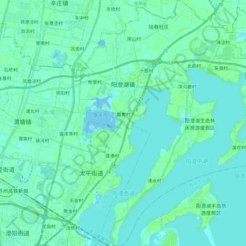 Mappa topografica 阳澄湖镇, altitudine, rilievo