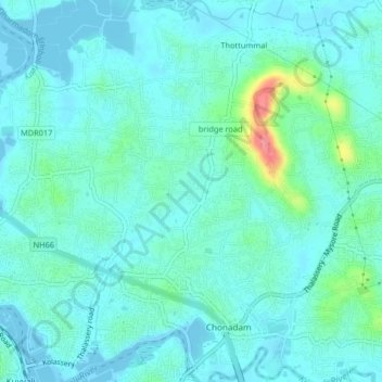 Mappa topografica Eranholi, altitudine, rilievo