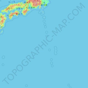 Mappa topografica Tokyo, altitudine, rilievo