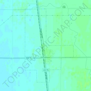 Mappa topografica Donaldson, altitudine, rilievo