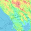 Mappa topografica Sonoma County, altitudine, rilievo