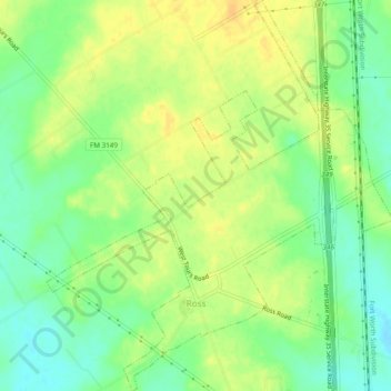 Mappa topografica Ross, altitudine, rilievo