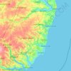 Mappa topografica East Suffolk, altitudine, rilievo
