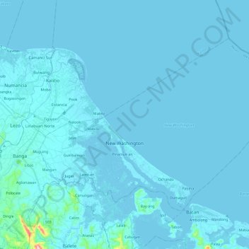 Mappa topografica New Washington, altitudine, rilievo