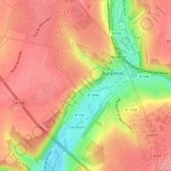 Mappa topografica 76360, altitudine, rilievo