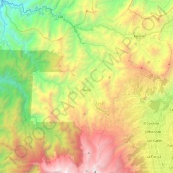 Mappa topografica Nono, altitudine, rilievo
