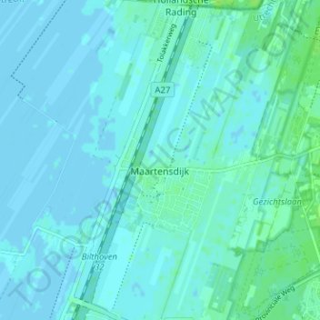 Mappa topografica Maartensdijk, altitudine, rilievo