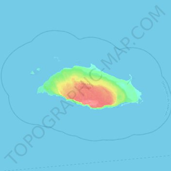 Mappa topografica Isla Tortuga, altitudine, rilievo