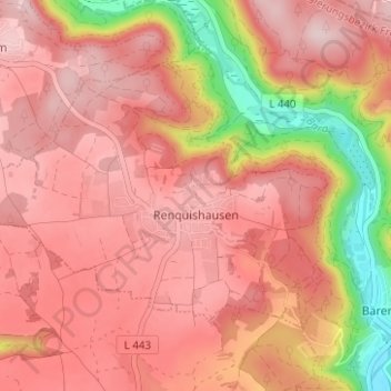 Mappa topografica Renquishausen, altitudine, rilievo