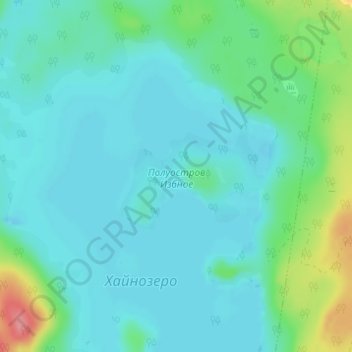 Mappa topografica Полуостров Избное, altitudine, rilievo