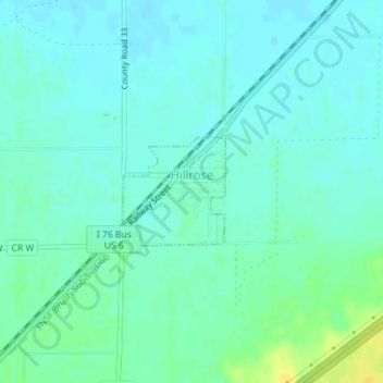Mappa topografica Hillrose, altitudine, rilievo