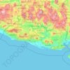 Mappa topografica El Salvador, altitudine, rilievo