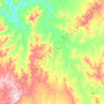 Mappa topografica Duramana, altitudine, rilievo