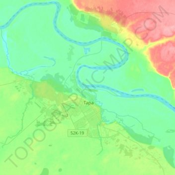 Mappa topografica Тарское городское поселение, altitudine, rilievo