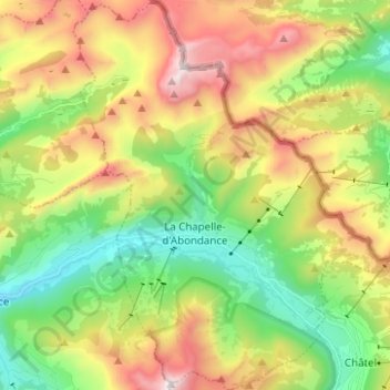 Mappa topografica La Chapelle-d'Abondance, altitudine, rilievo