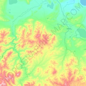 Mappa topografica Ширинский сельсовет, altitudine, rilievo