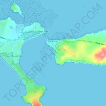 Mappa topografica San Remo, altitudine, rilievo