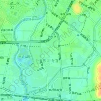 Mappa topografica 东湖街道, altitudine, rilievo