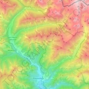 Mappa topografica Belvedere, altitudine, rilievo