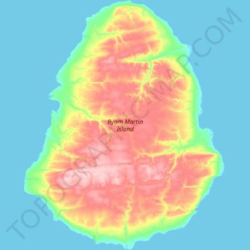 Mappa topografica Byam Martin Island, altitudine, rilievo