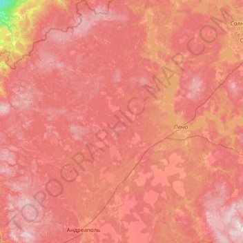 Mappa topografica Пеновский муниципальный округ, altitudine, rilievo