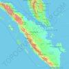 Mappa topografica Sumatra, altitudine, rilievo