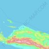 Mappa topografica Papoea, altitudine, rilievo