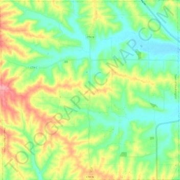 Mappa topografica Town of Washington, altitudine, rilievo