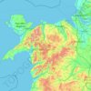 Mappa topografica North Wales, altitudine, rilievo