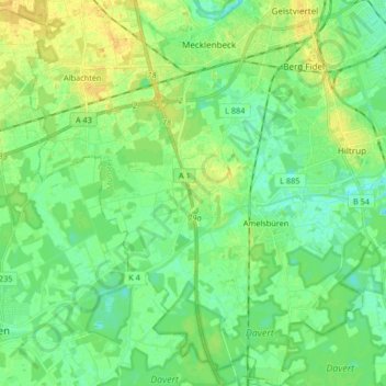 Mappa topografica 48163, altitudine, rilievo