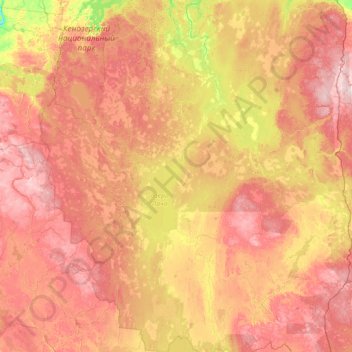 Mappa topografica Каргопольский муниципальный округ, altitudine, rilievo