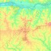 Mappa topografica Iowa County, altitudine, rilievo