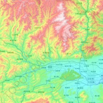 Mappa topografica 勉县, altitudine, rilievo