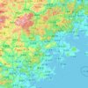 Mappa topografica 莆田市, altitudine, rilievo