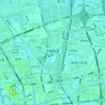 Mappa topografica 文晖街道, altitudine, rilievo