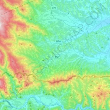 Mappa topografica Eibiswald, altitudine, rilievo
