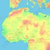 Mappa topografica Sahara, altitudine, rilievo