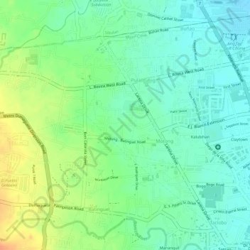 Mappa topografica Motong, altitudine, rilievo