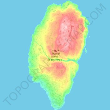 Mappa topografica Mansel Island, altitudine, rilievo