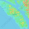 Mappa topografica Banks Island, altitudine, rilievo