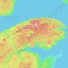 Mappa topografica Gaspé Peninsula, altitudine, rilievo