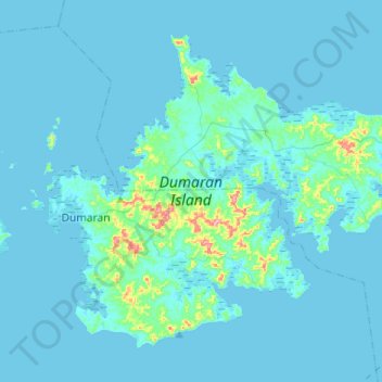 Mappa topografica Dumaran Island, altitudine, rilievo