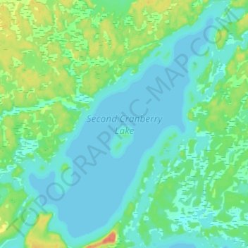 Mappa topografica Second Cranberry Lake, altitudine, rilievo