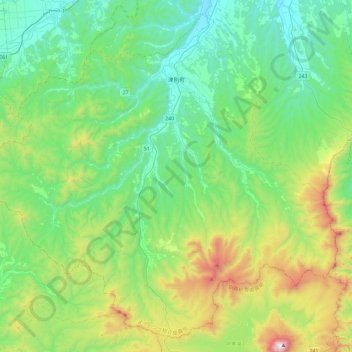 Mappa topografica Abashiri, altitudine, rilievo