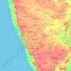 Mappa topografica Karnataka, altitudine, rilievo