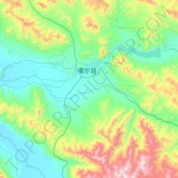 Mappa topografica 狮泉河镇, altitudine, rilievo