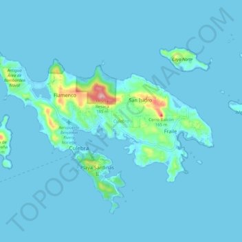 Mappa topografica Isla de Culebra, altitudine, rilievo