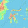 Mappa topografica Sulawesi, altitudine, rilievo