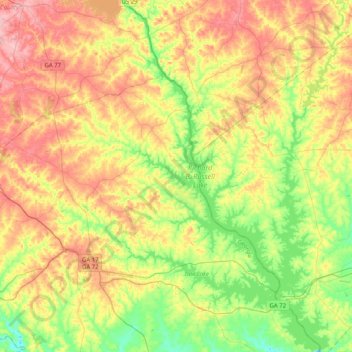 Mappa topografica Richard B. Russell Lake, altitudine, rilievo